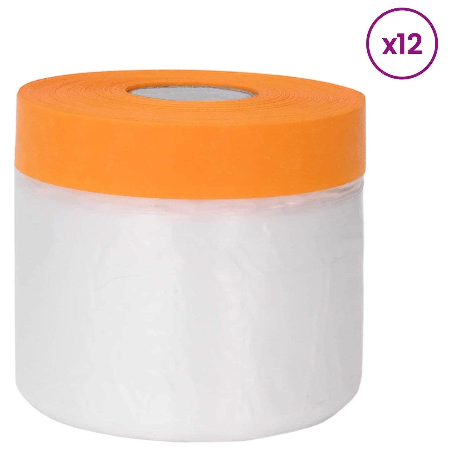 Dust Sheet with Adhesive Tape 12 pcs Transparent 55 x 3300 cm