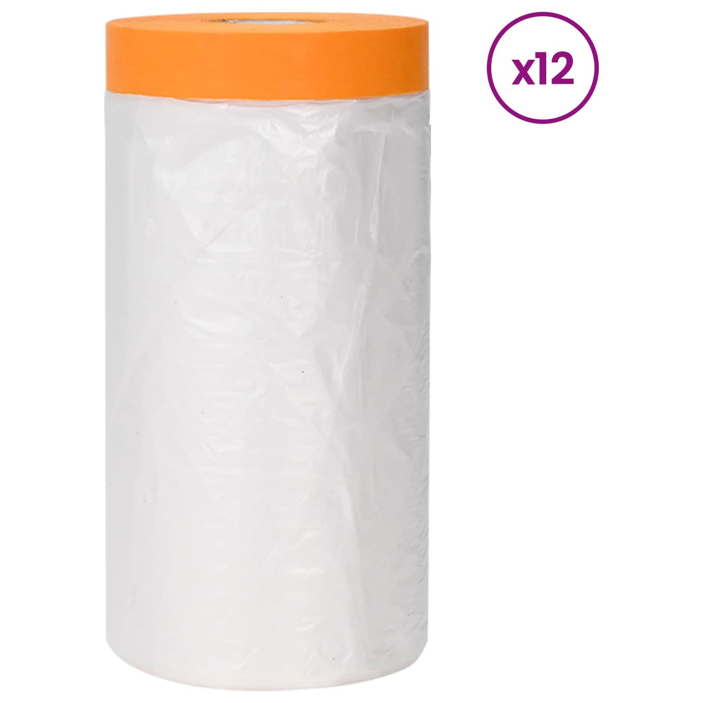 Dust Sheet with Adhesive Tape 12 pcs Transparent 140 x 3300 cm
