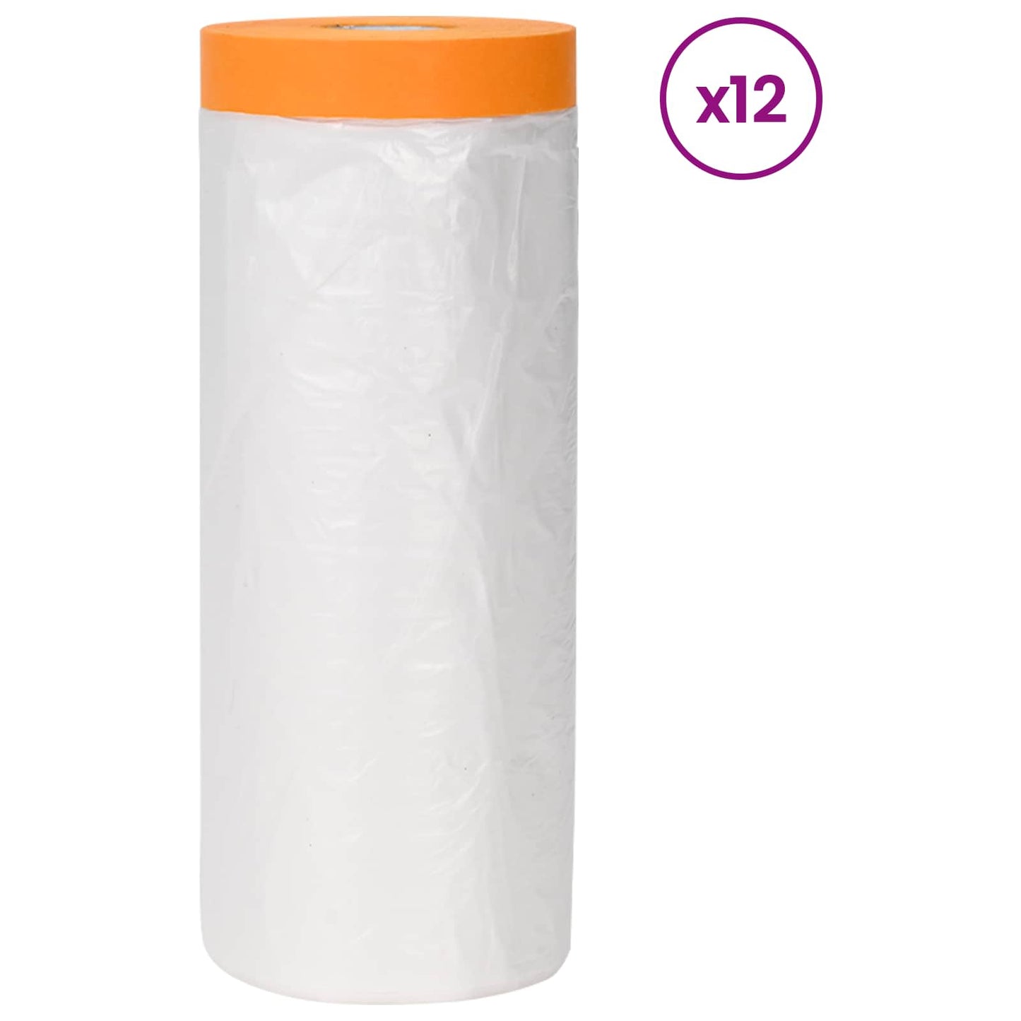 Dust Sheet with Adhesive Tape 12 pcs Transparent 240 x 2000 cm