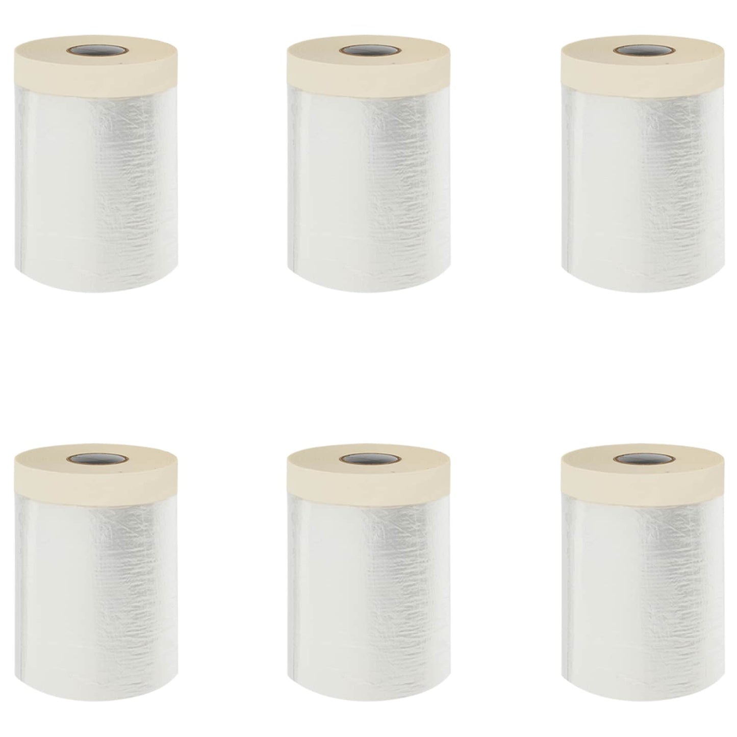 Dust Sheet with Adhesive Tape 6 pcs Transparent 55 x 3300 cm