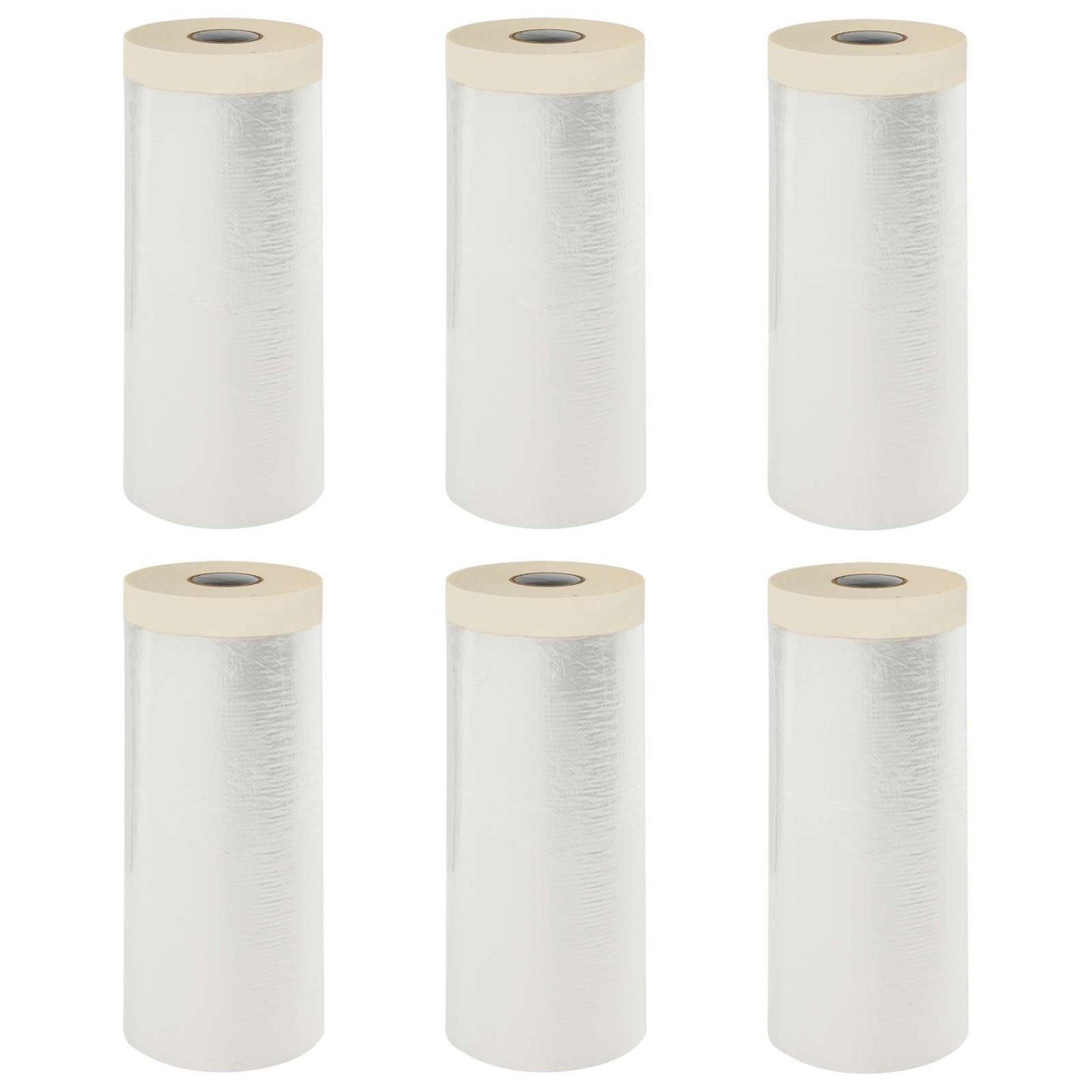 Dust Sheet with Adhesive Tape 6 pcs Transparent 140 x 3300 cm