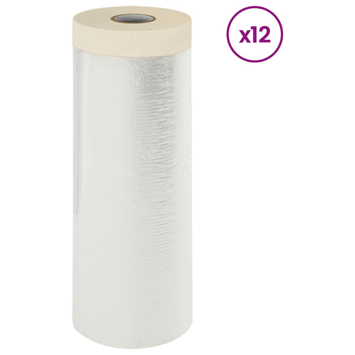 Dust Sheet with Adhesive Tape 12 pcs Transparent 210 x 2000 cm