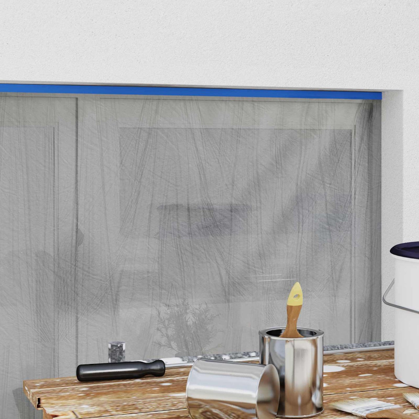 Masking Film with Adhesive Tape 12 pcs Transparent and Blue