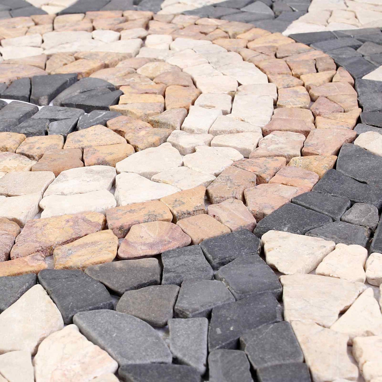 Mosaic Tiles Flower Pattern Multicolour 120 x 120 cm Marble