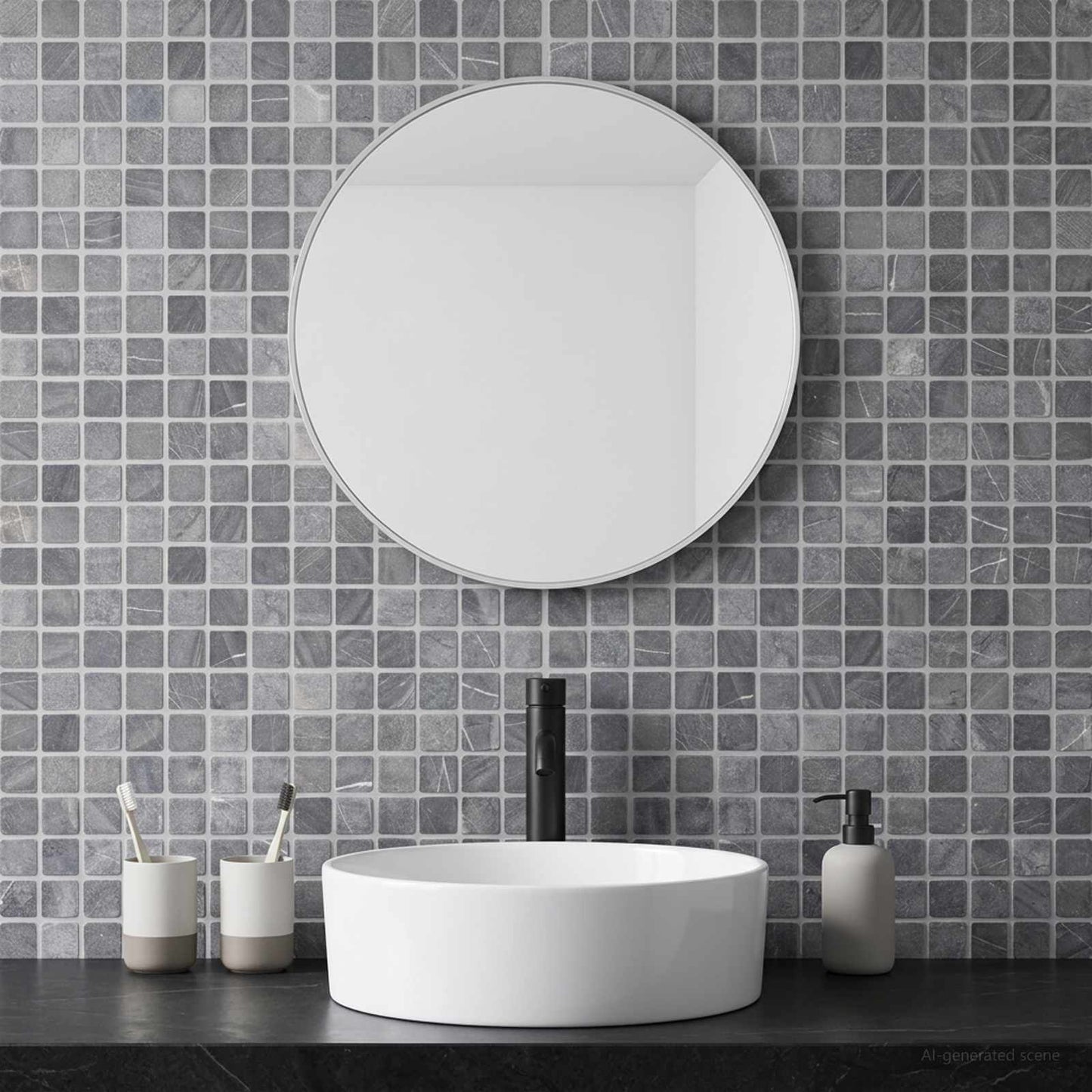 Mosaic Tiles Grey 30 x 30 cm Marble