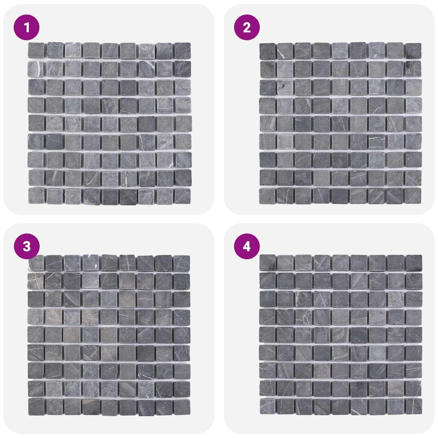 Mosaic Tiles Grey 30 x 30 cm Marble