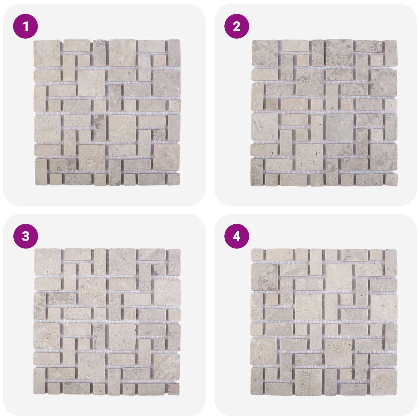 Mosaic Tiles Cream 30 x 30 cm Marble
