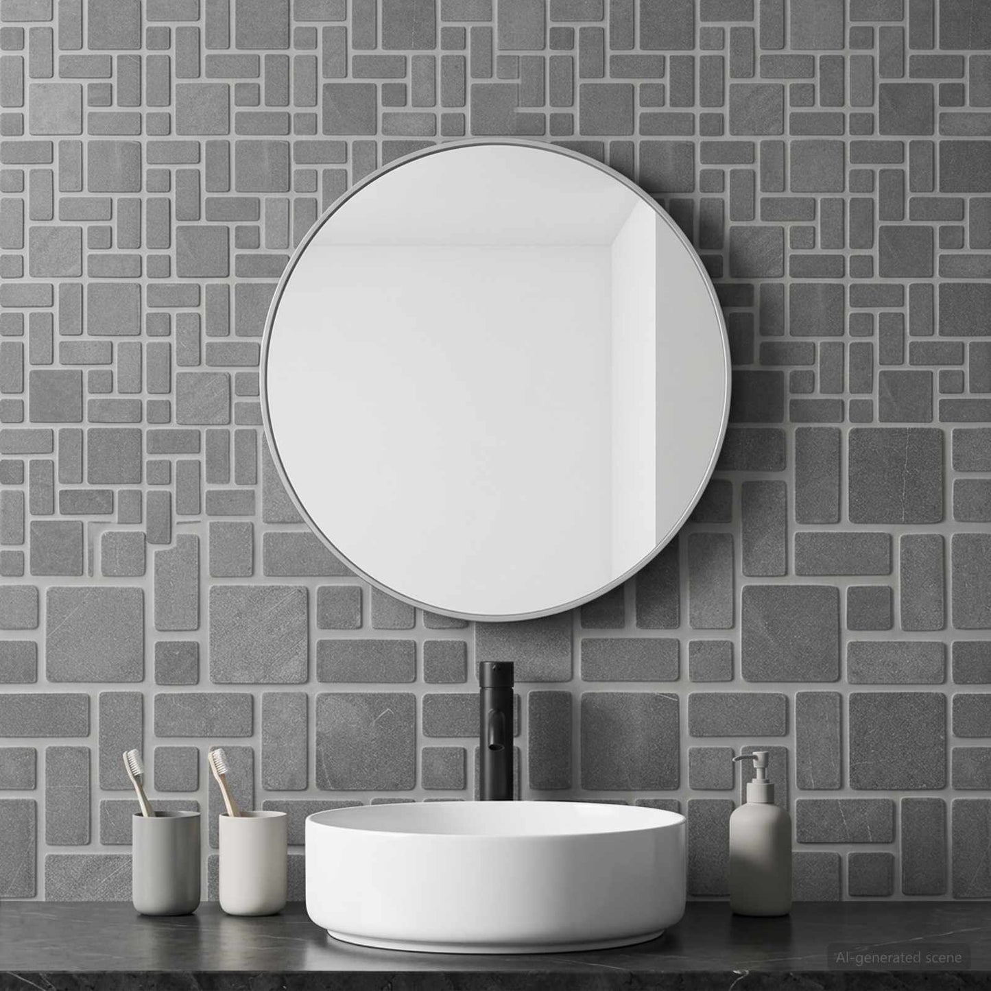 Mosaic Tiles Grey 30 x 30 cm Marble