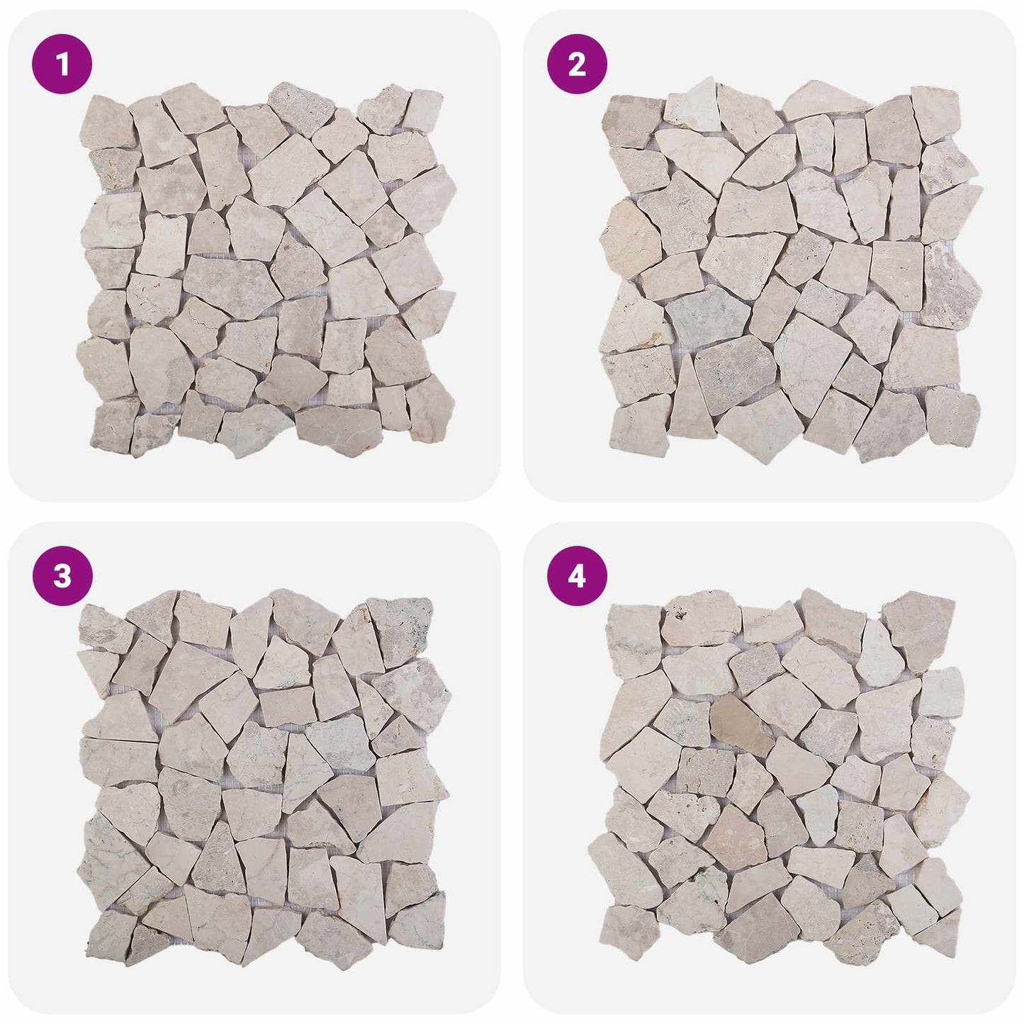 Mosaic Tiles Cream 30 x 30 cm Marble