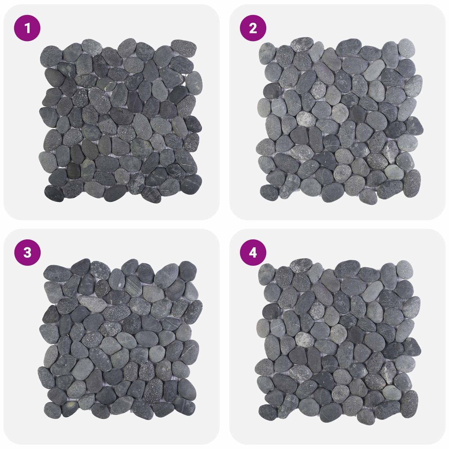 Pebble Tiles Grey 30 x 30 cm River Pebble