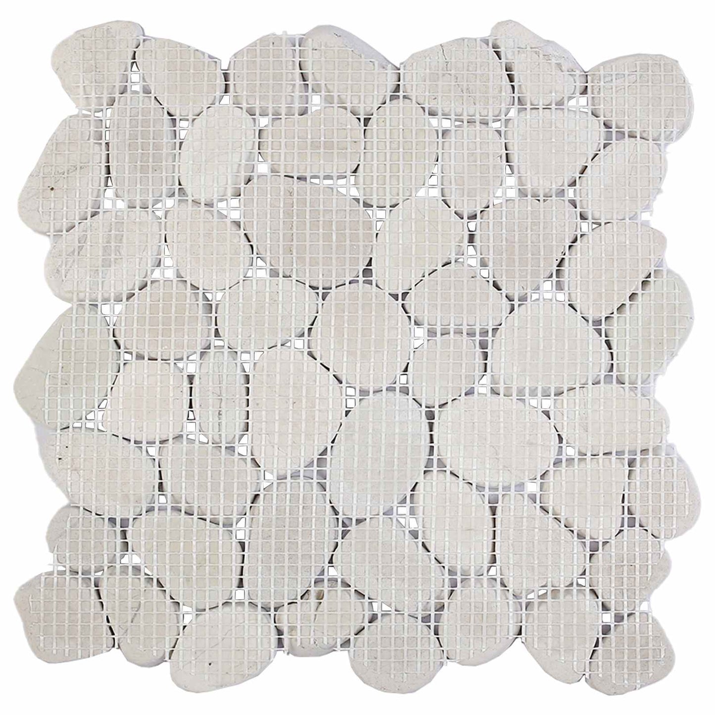 Pebble Tiles White 30 x 30 cm River Pebble