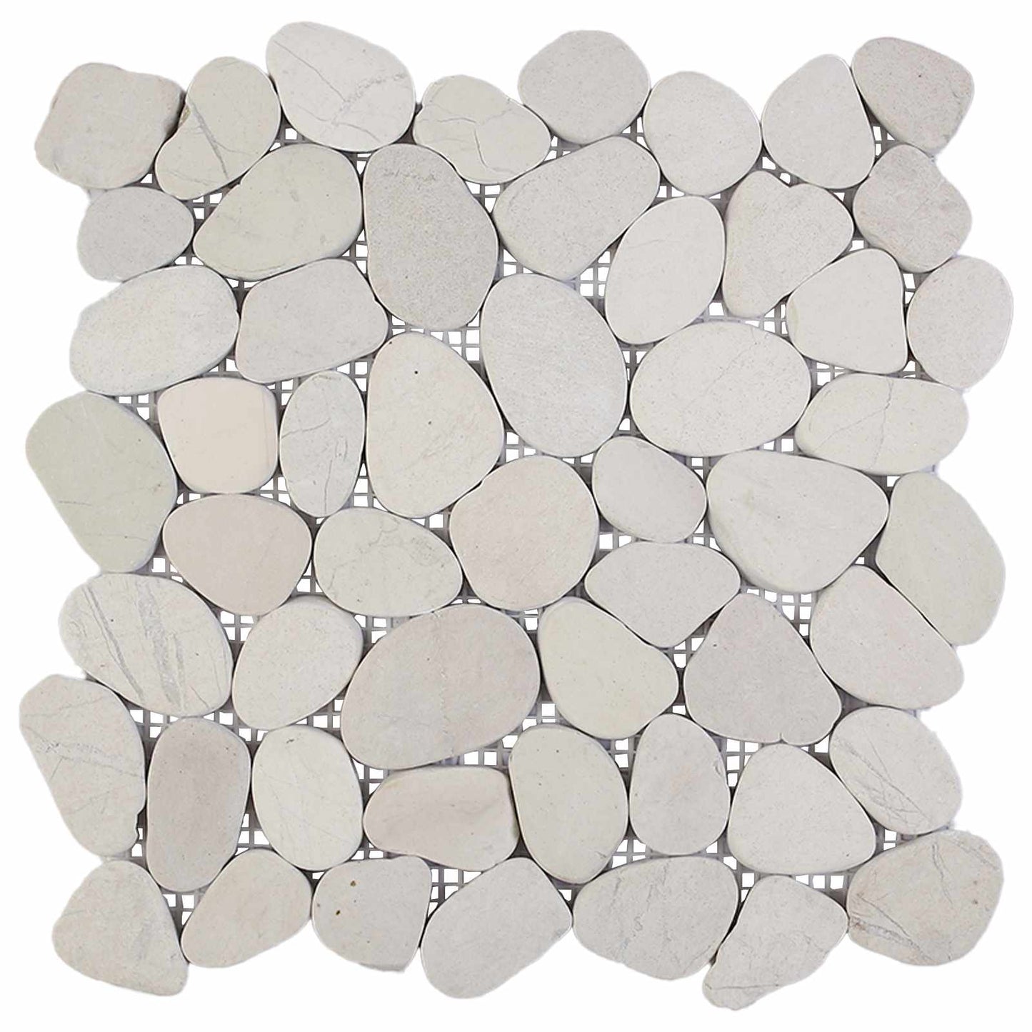 Pebble Tiles White 30 x 30 cm River Pebble