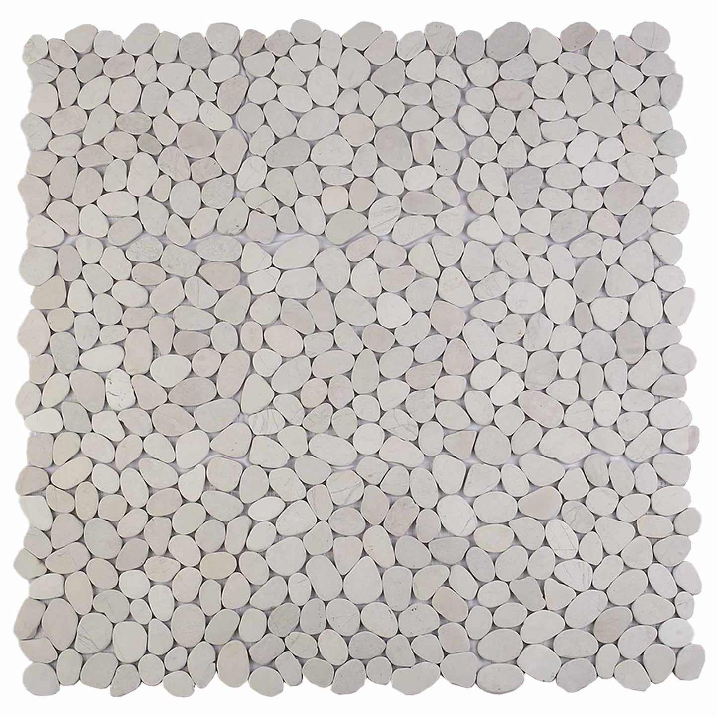 Pebble Tiles White 30 x 30 cm River Pebble