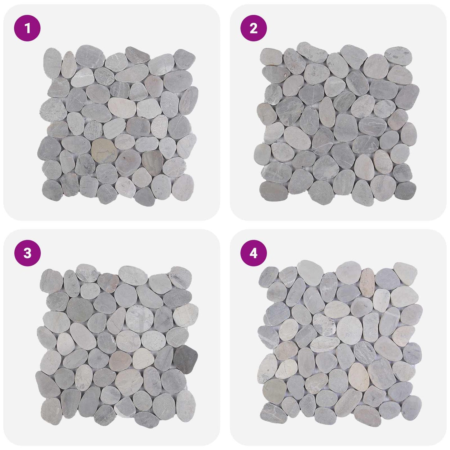 Pebble Tiles Grey 30 x 30 cm River Pebble