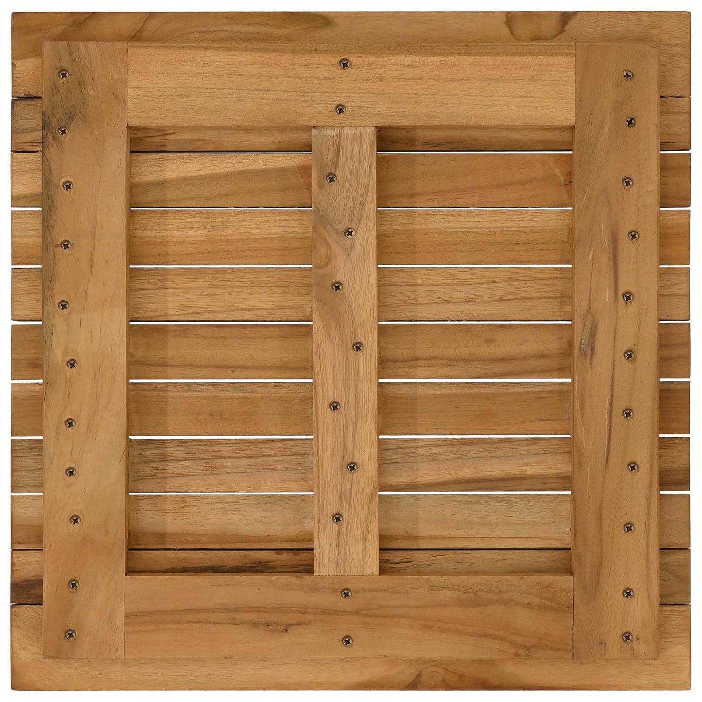 Table Top 40 x 40 x 3.5 cm Square Solid Teak Wood Natural