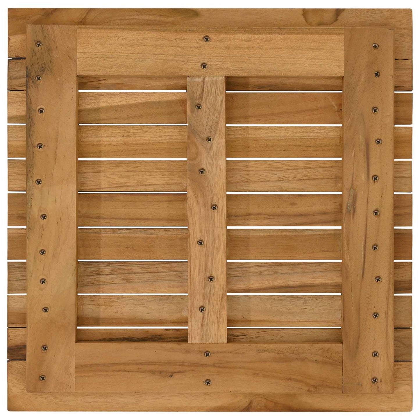 Table Top 50 x 50 x 3.5 cm Square Solid Teak Wood Natural