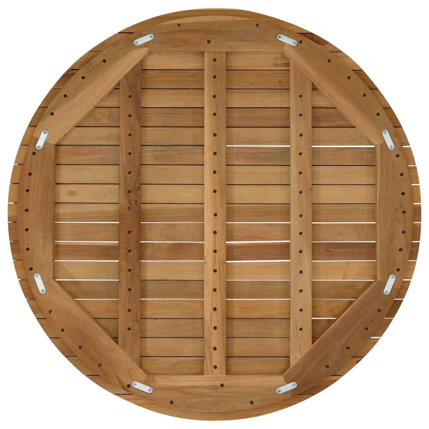 Table Top Ø 80 x 3.5 Round Solid Teak Wood Natural