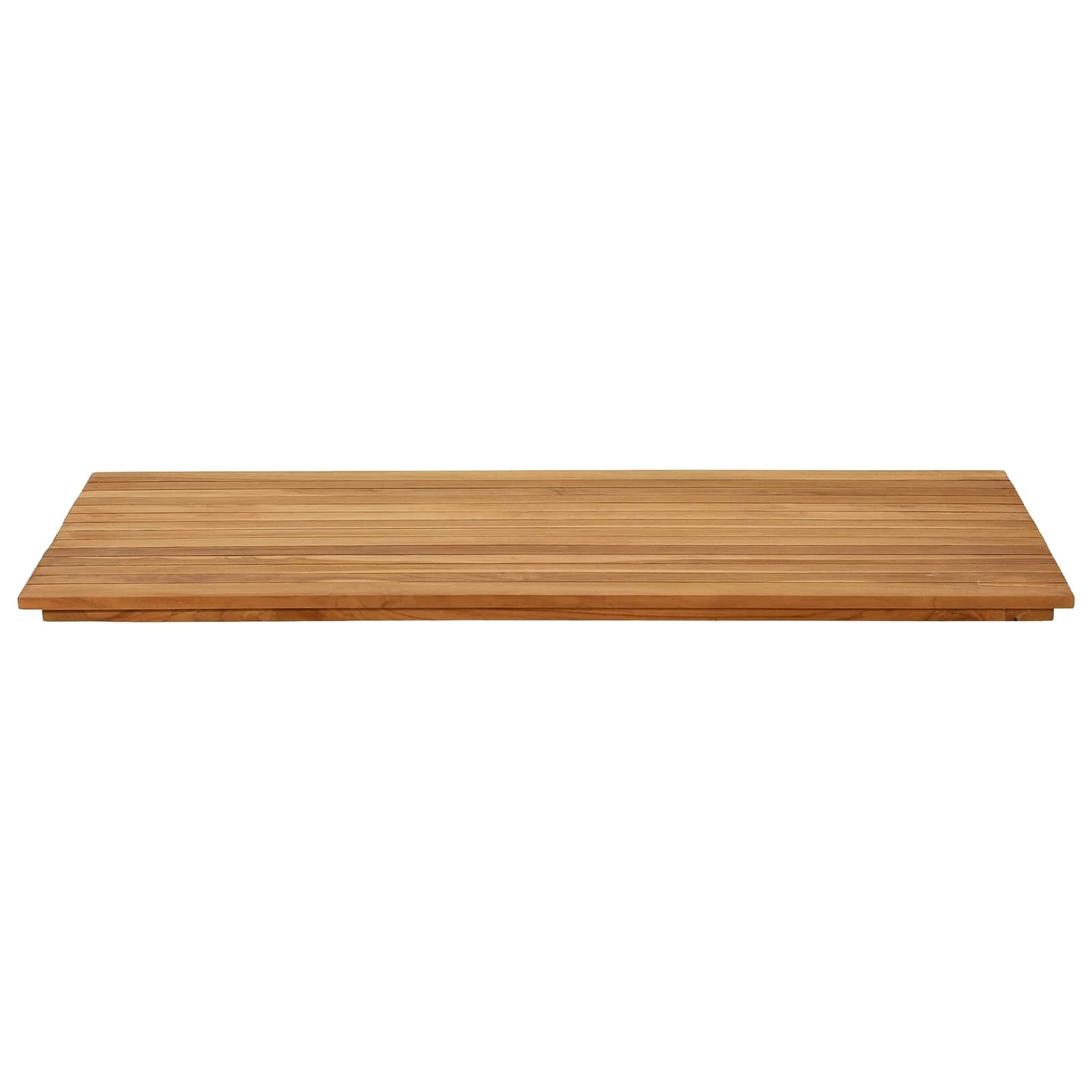 Table Top 110 x 55 x 3.5 cm Rectangular Solid Teak Wood Natural