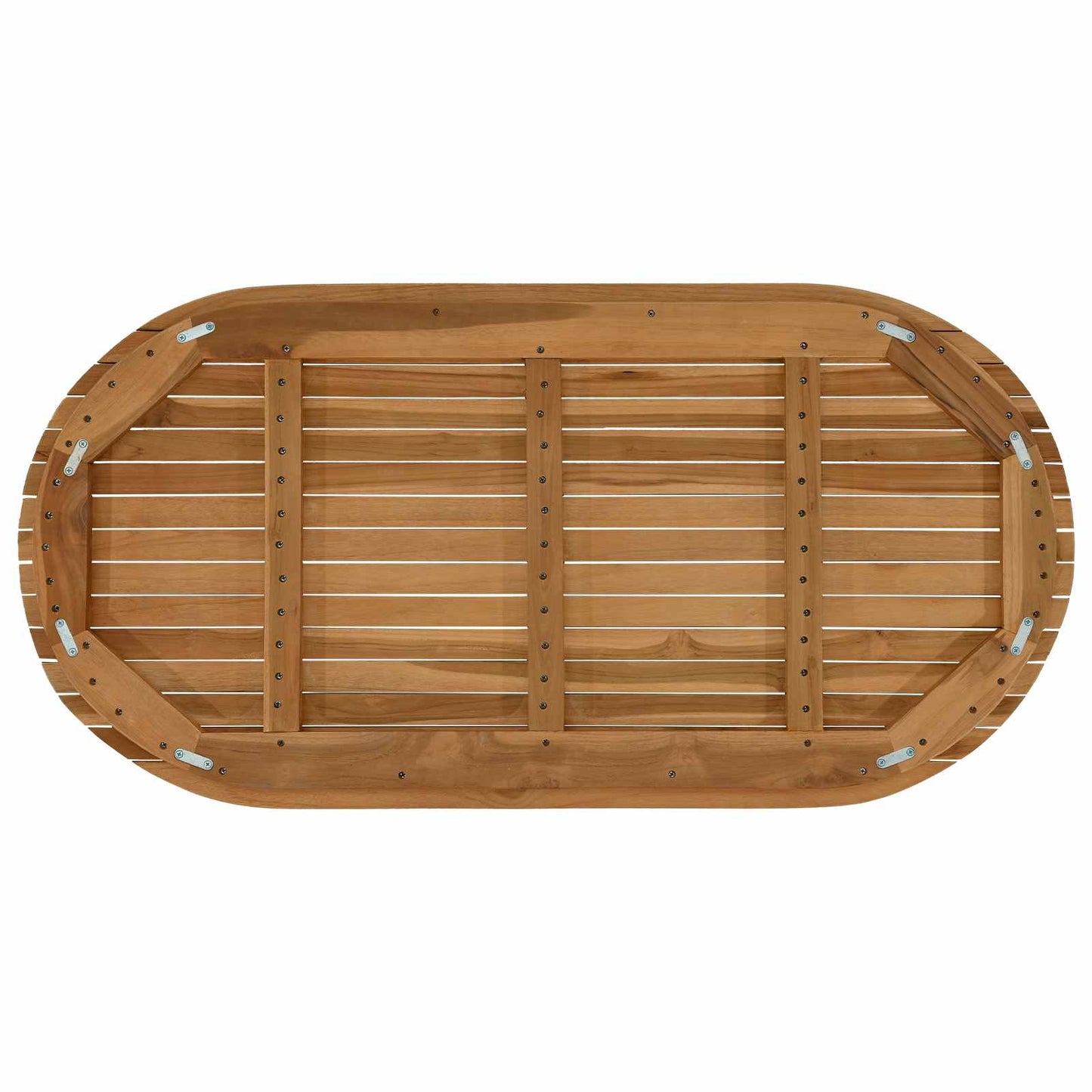 Table Top 110 x 55 x 3.5 cm Oval Solid Teak Wood Natural