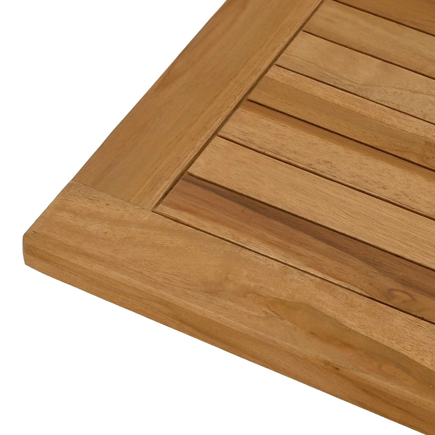 Table Top Rectangular Solid Teak Wood Natural
