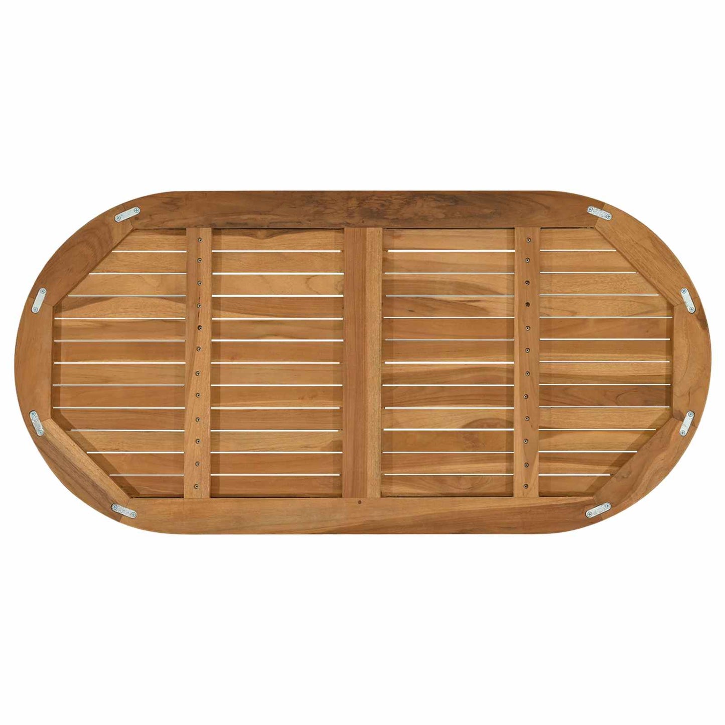 Table Top Oval Solid Teak Wood Natural