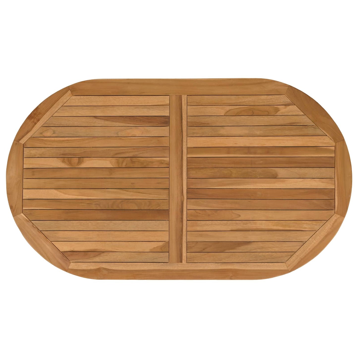 Table Top Oval Solid Teak Wood Natural