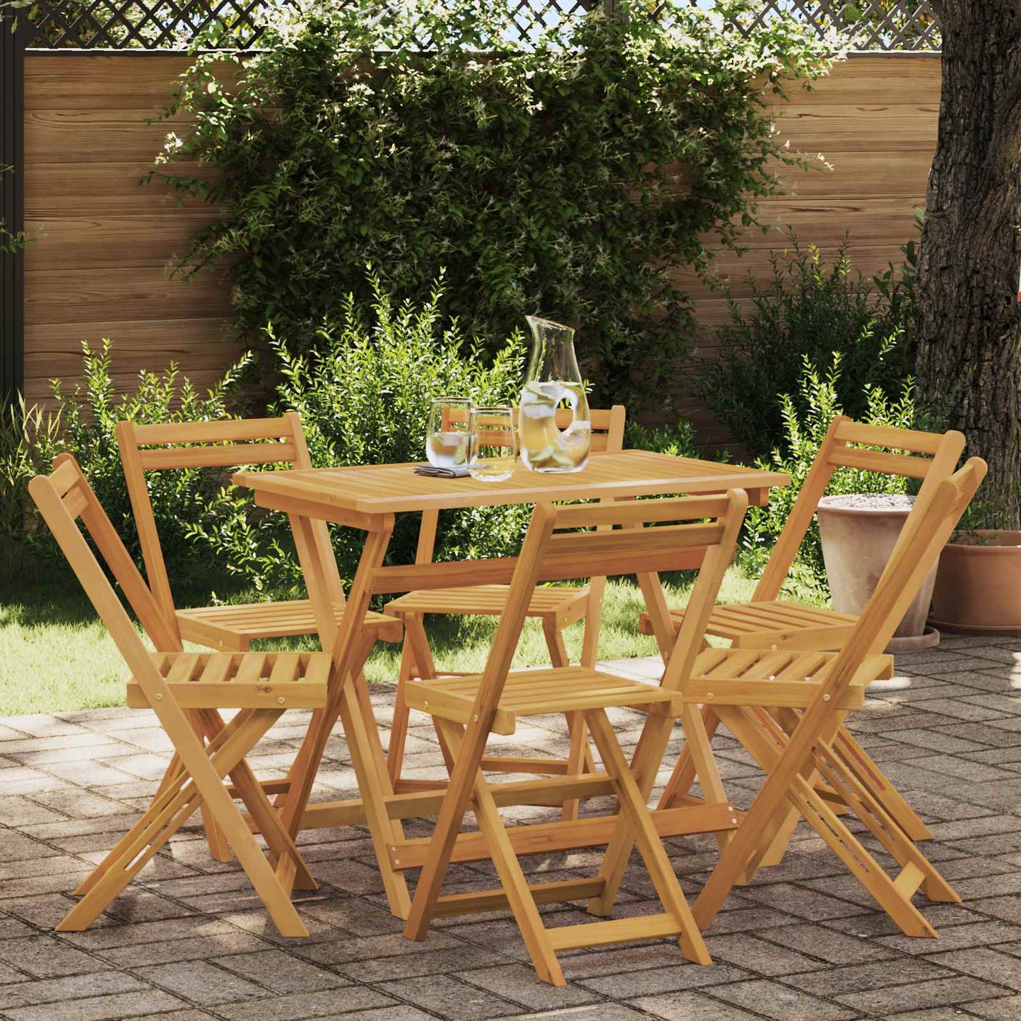 Folding Garden Chairs Folding 6 pcs Natural 40 x 53 x 80 cm