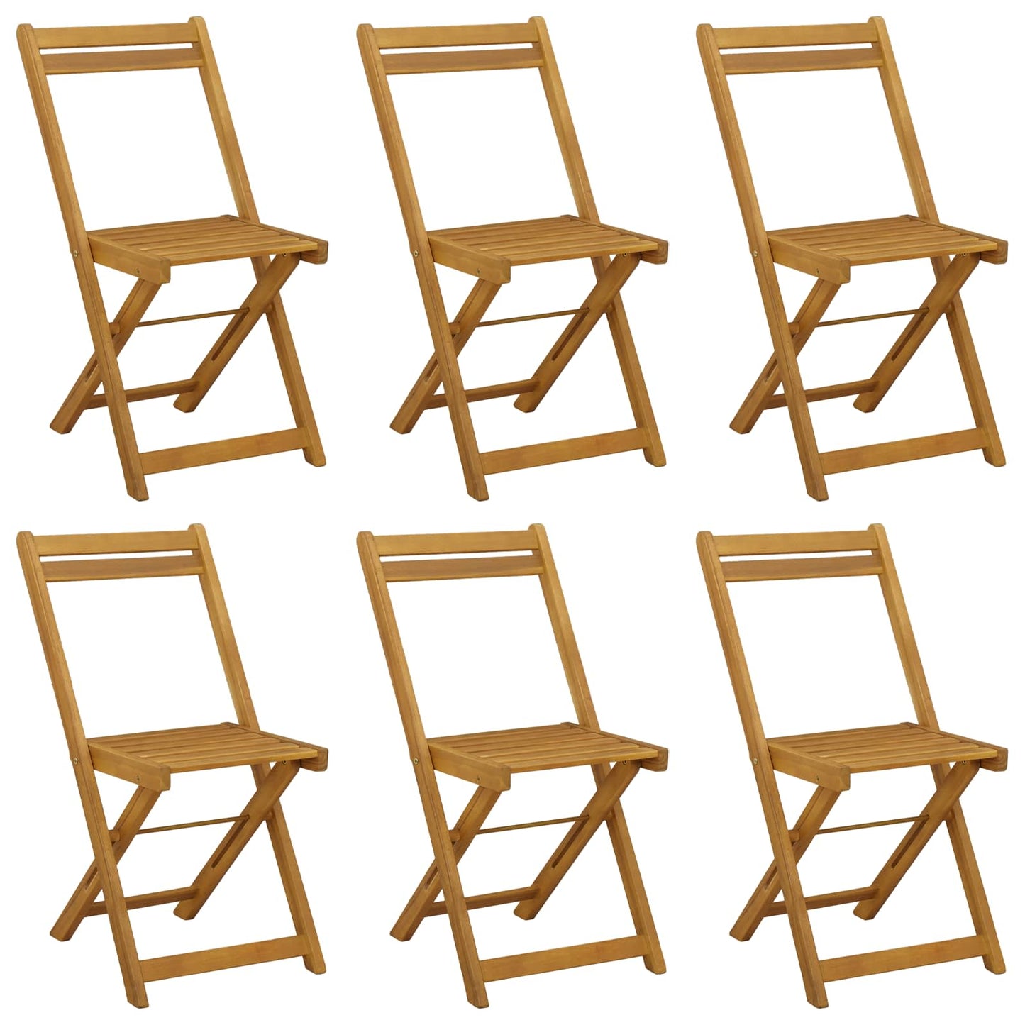 Folding Garden Chairs Folding 6 pcs Natural 40 x 53 x 80 cm