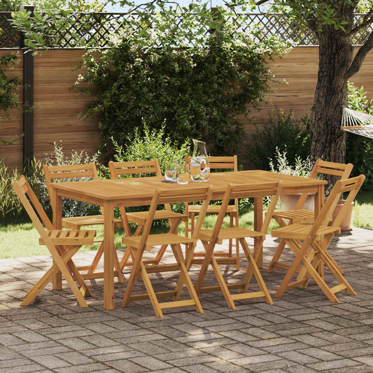 Outdoor Bistro Chairs Folding 8 pcs Natural 40 x 53 x 80 cm