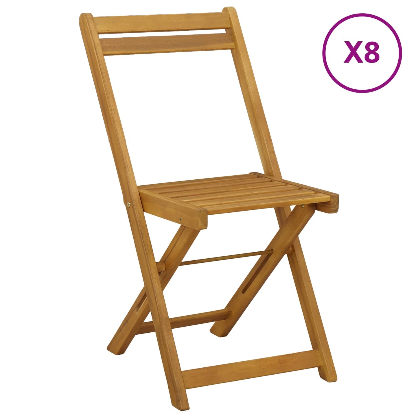 Outdoor Bistro Chairs Folding 8 pcs Natural 40 x 53 x 80 cm