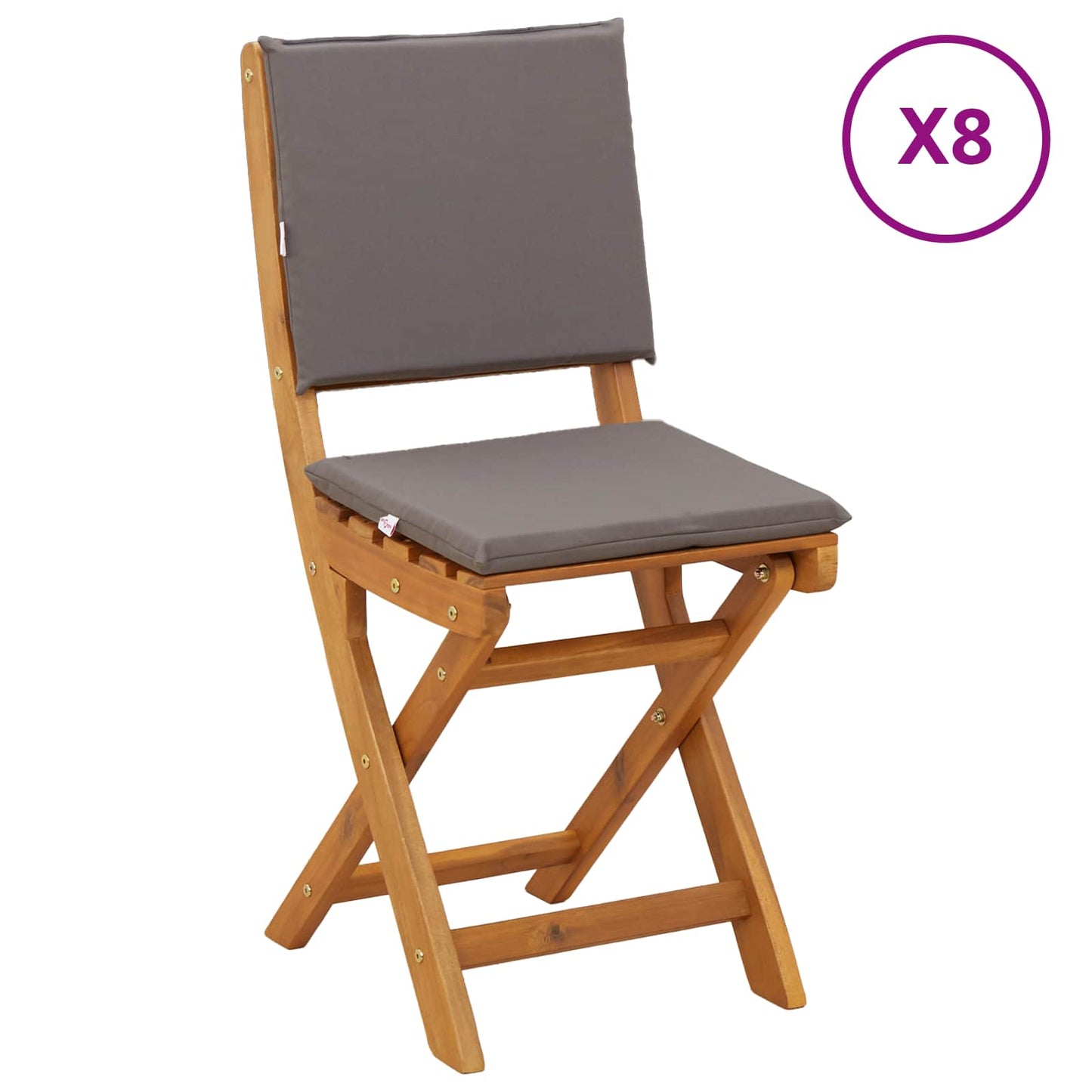 Garden Chair 8 pcs Dark Grey 38 x 46 x 85 cm Solid Acacia Wood