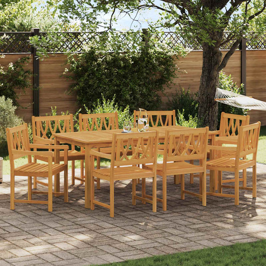 Garden Chairs 8 pcs Natural Solid Acacia Wood