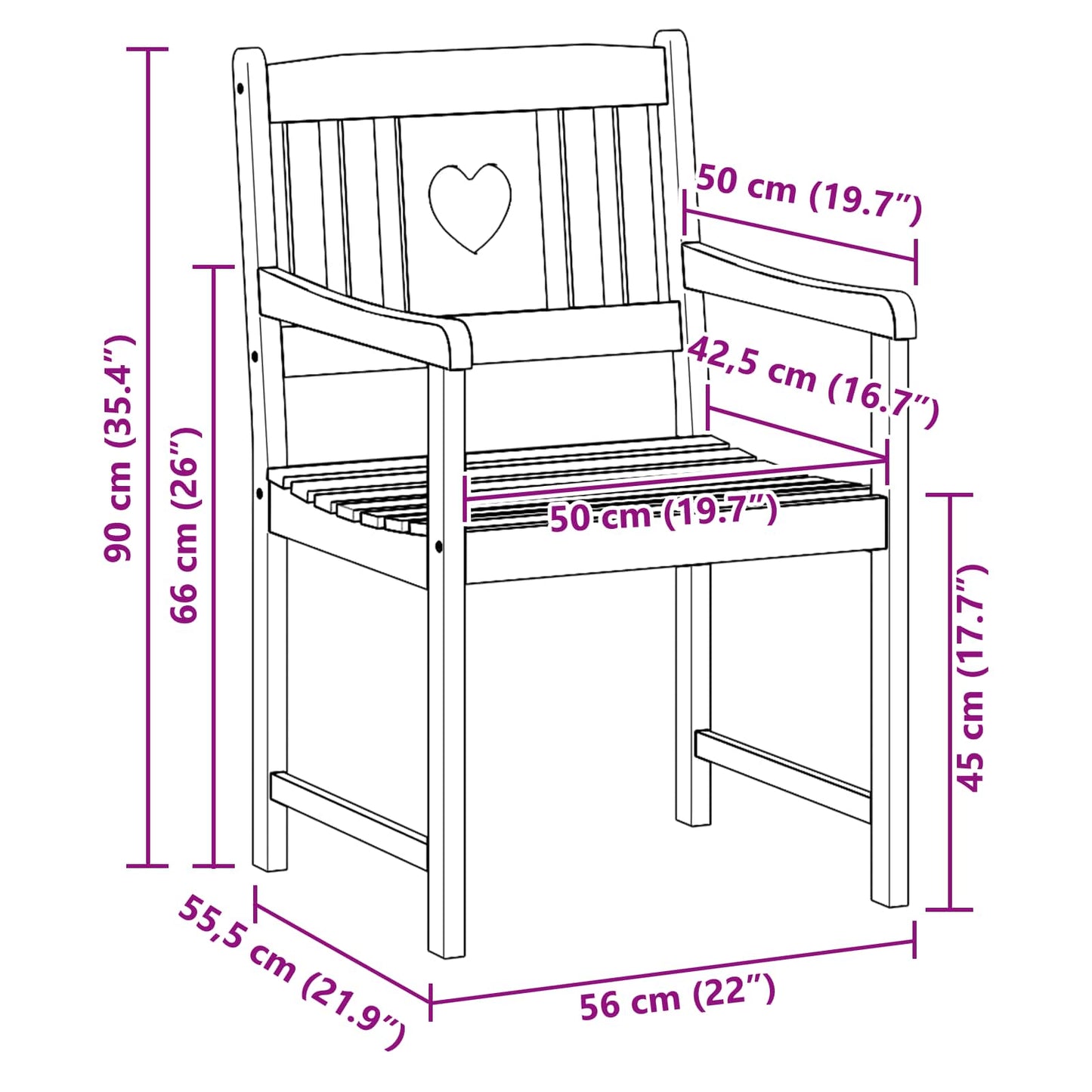 Outdoor Bench 8 pcs Natural 56 x 55.5 x 90 cm Solid Acacia Wood