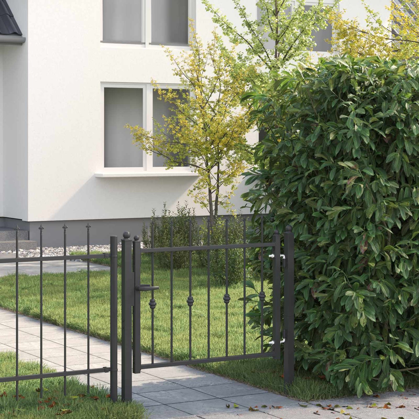 Fence Gate HORST 100 x 75 cm Metal Black Lockable