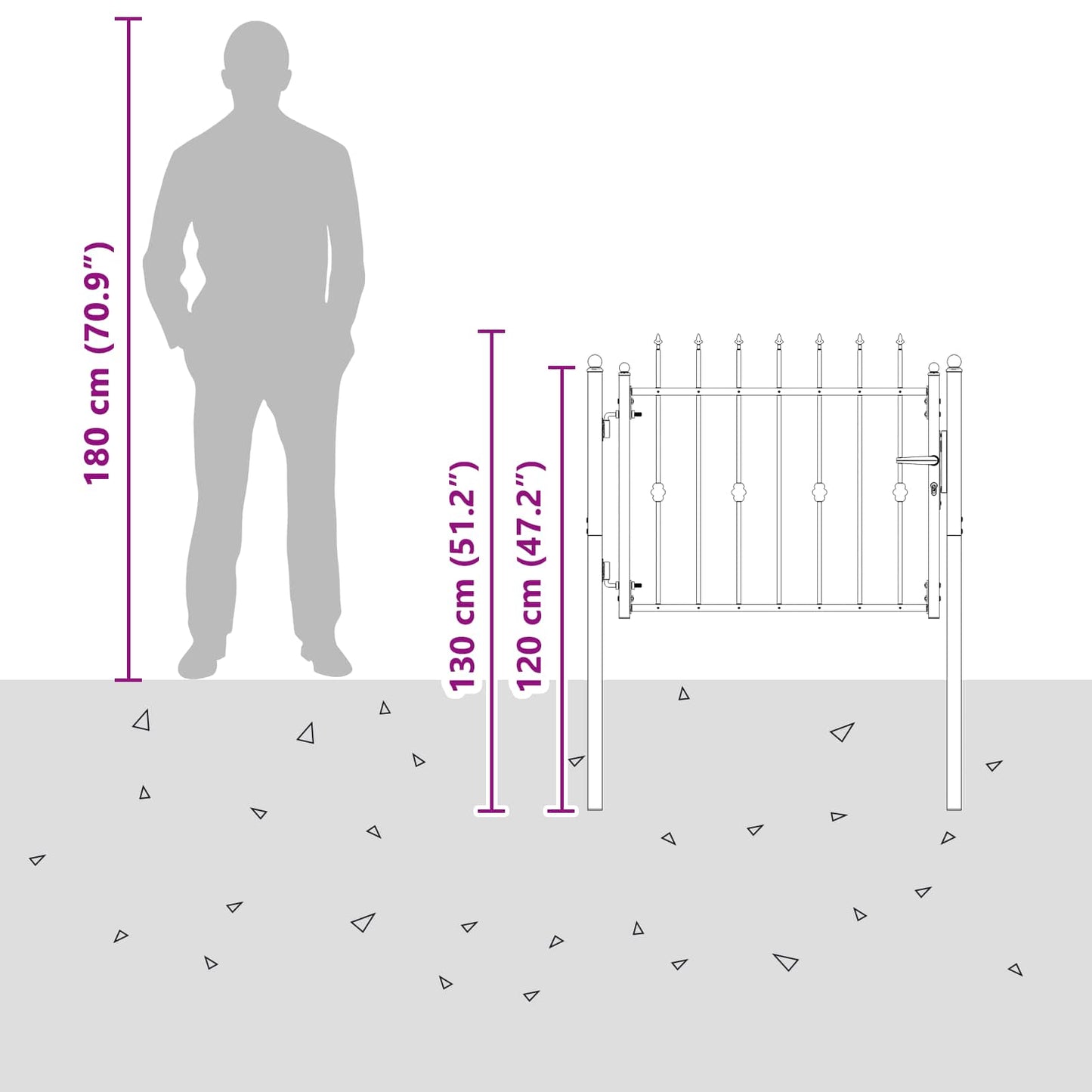 Fence Gate HORST 100 x 75 cm Metal Black Lockable