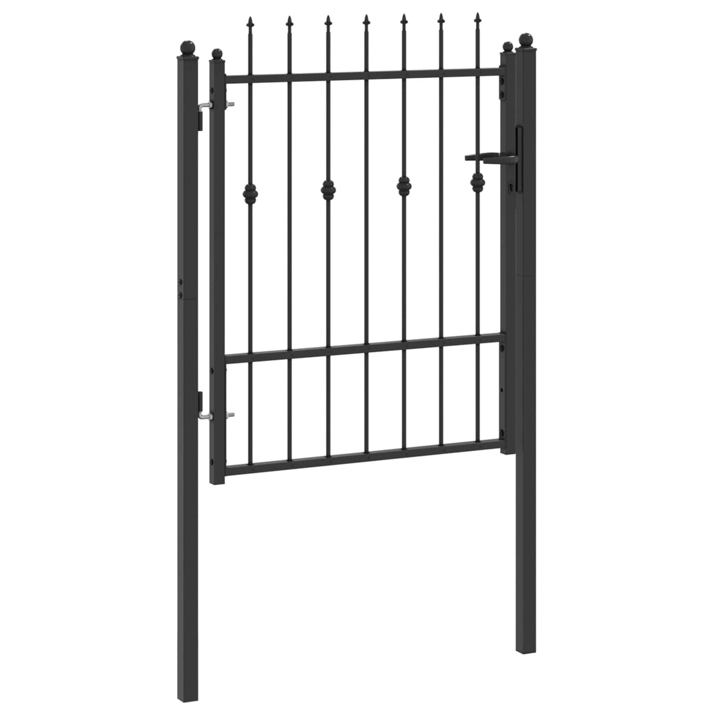 Fence Gate HORST 100 x 125 cm Metal Black Lockable