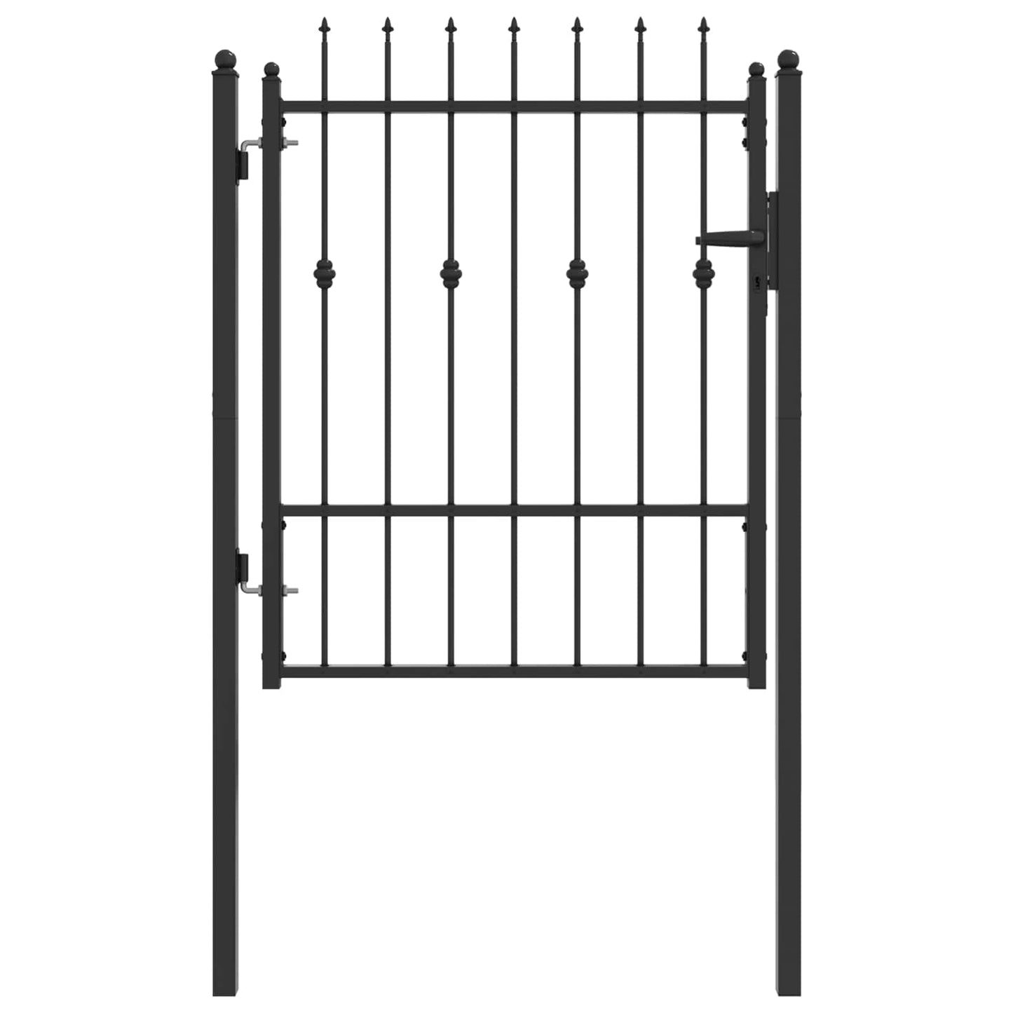 Fence Gate HORST 100 x 125 cm Metal Black Lockable
