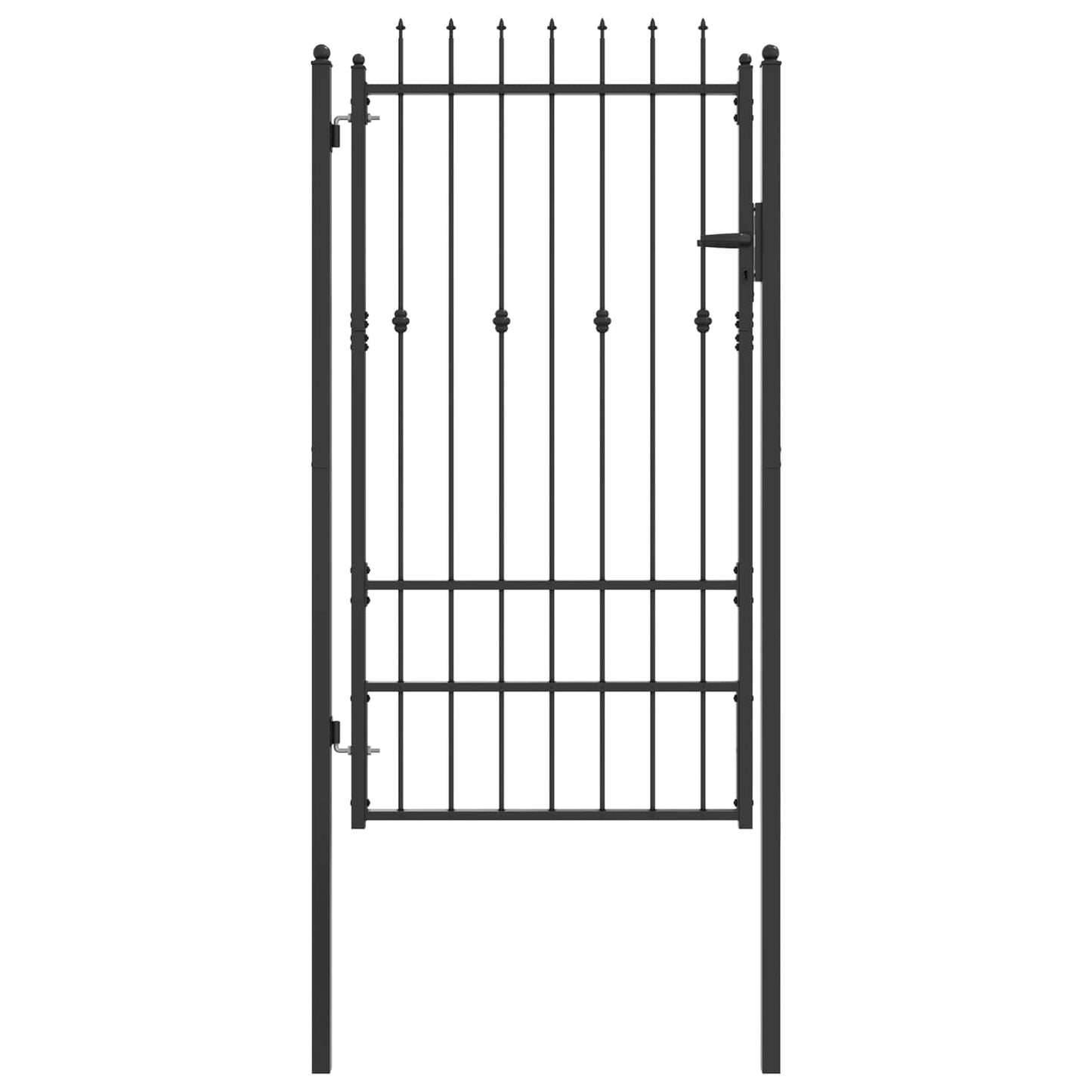 Fence Gate HORST 100 x 175 cm Metal Black Lockable