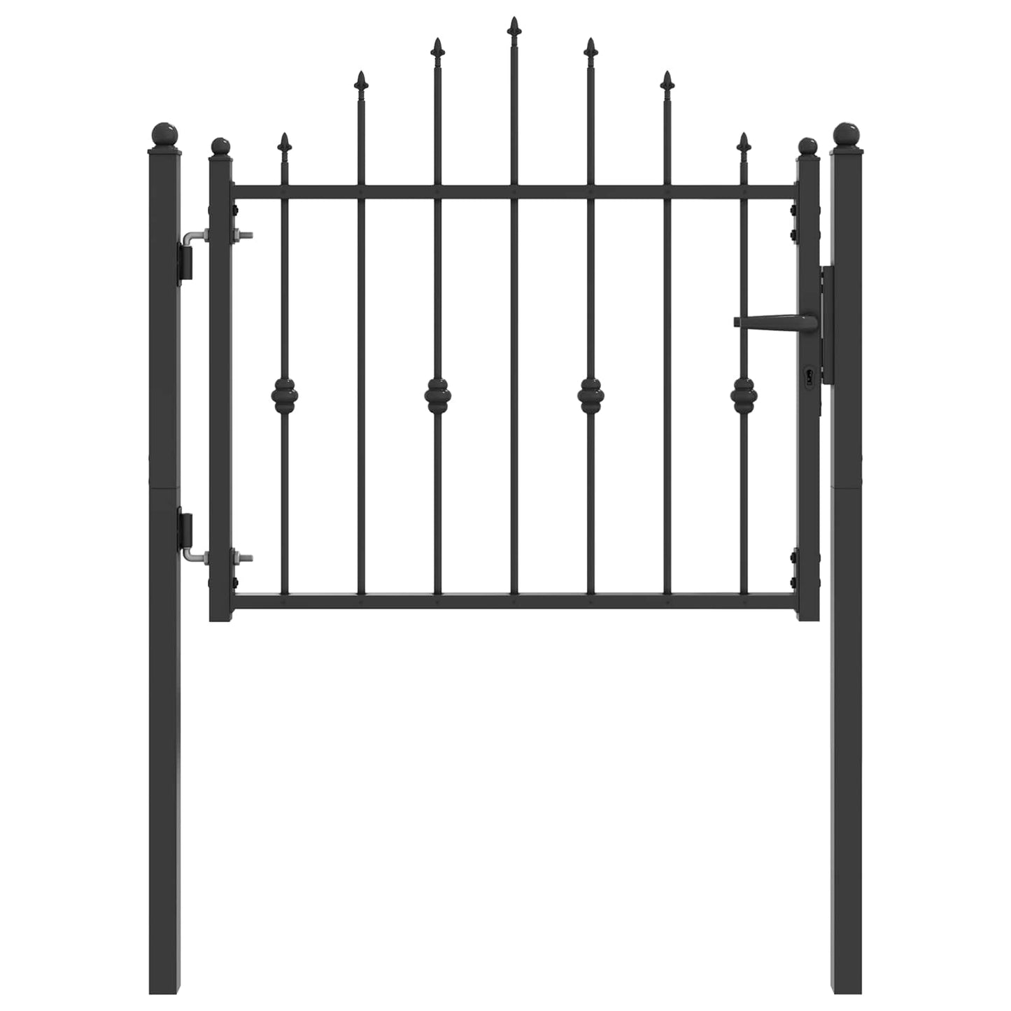 Fence Gate HORST 100 x 75 cm Metal Black Lockable