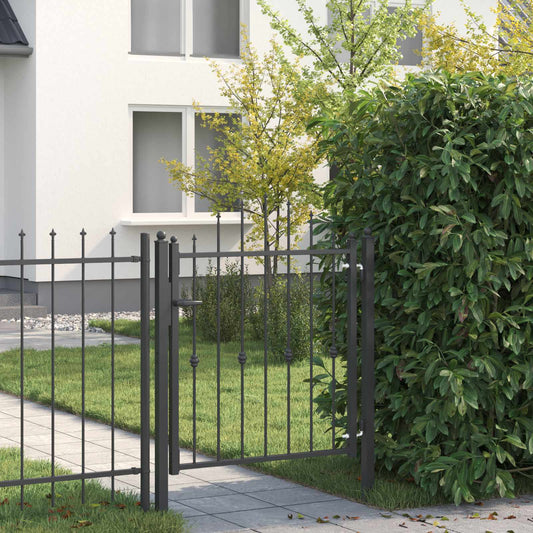 Fence Gate ASTEN 100 x 100 cm Metal Black Lockable
