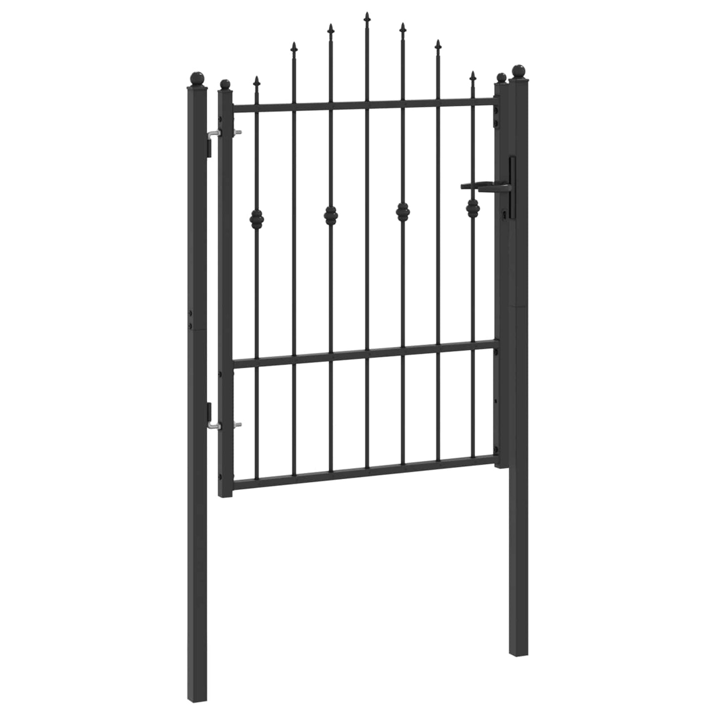Fence Gate HORST 100 x 125 cm Metal Black Lockable