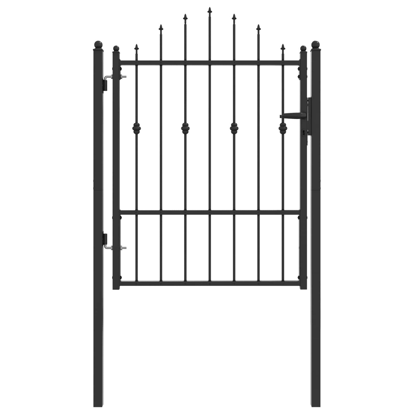 Fence Gate HORST 100 x 125 cm Metal Black Lockable