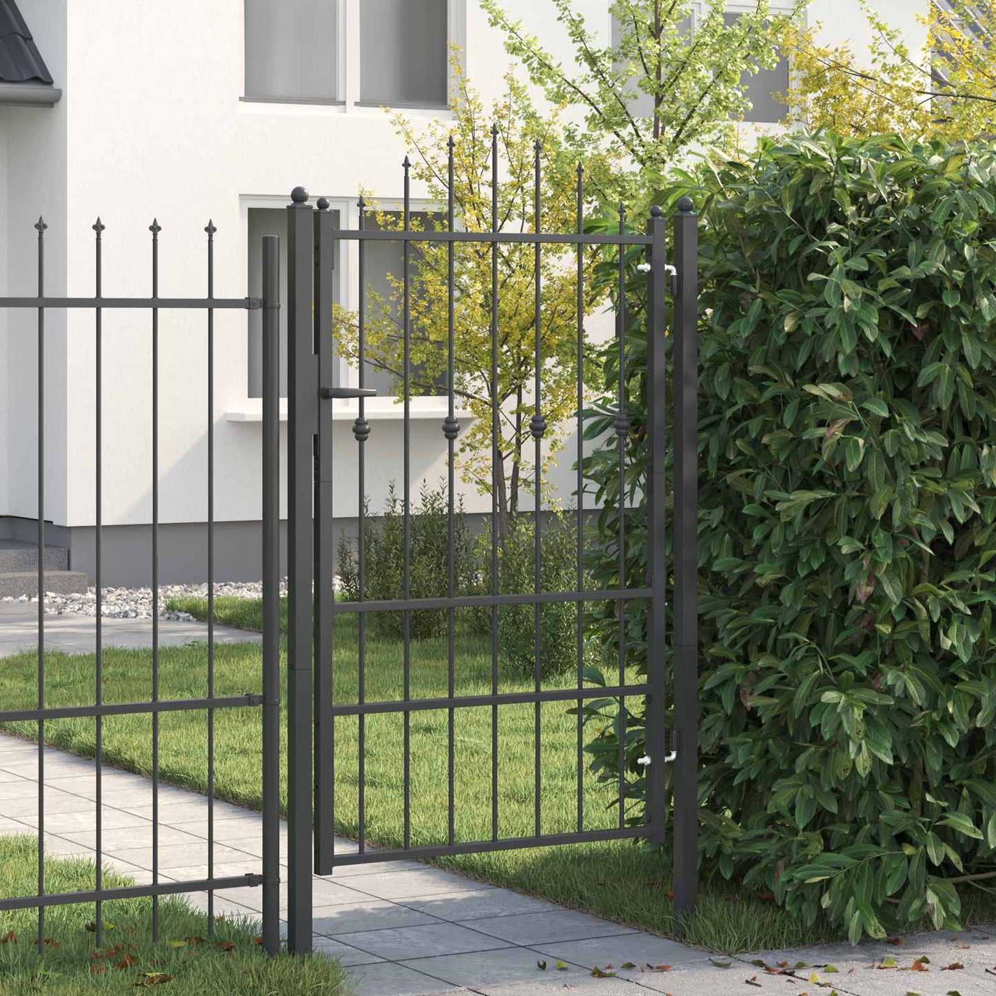 Fence Gate HORST 100 x 150 cm Metal Black Lockable