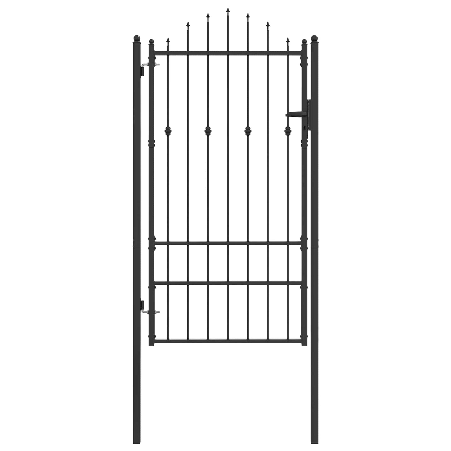 Fence Gate HORST 100 x 175 cm Metal Black Lockable