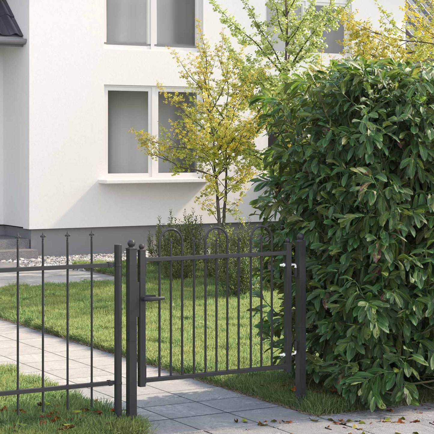 Fence Gate HORST 100 x 75 cm Metal Black Lockable