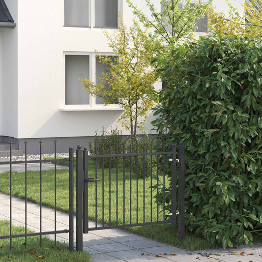 Fence Gate DRONTEN 100 x 75 cm Metal Black Lockable