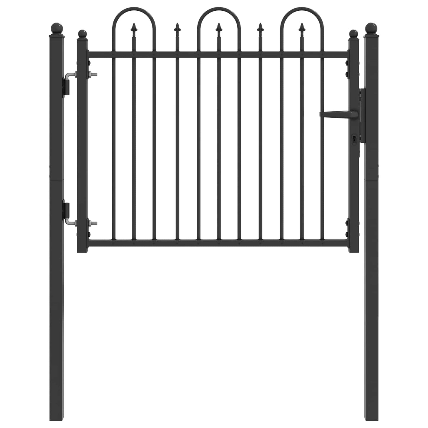 Fence Gate HORST 100 x 75 cm Metal Black Lockable