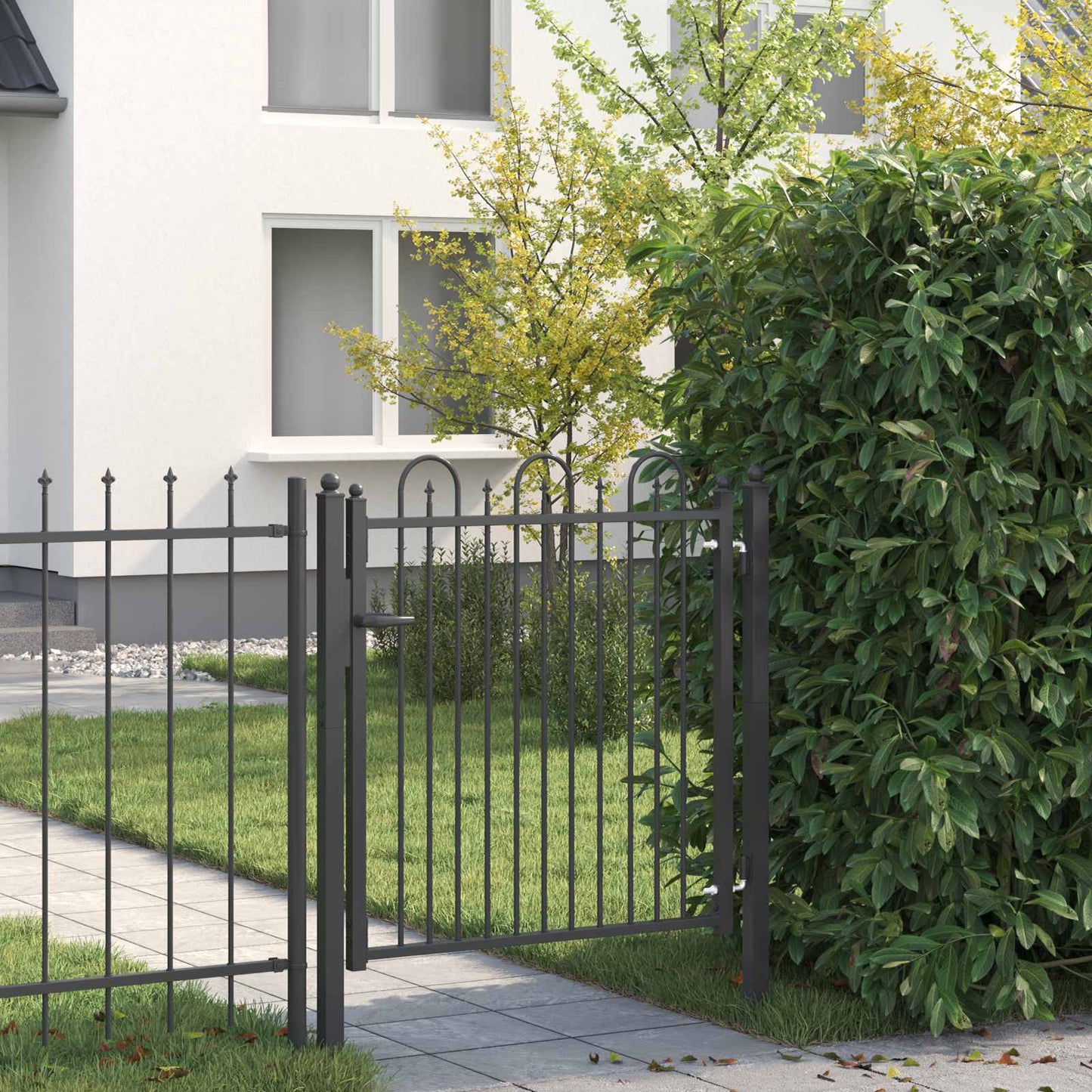 Fence Gate HORST 100 x 100 cm Metal Black Lockable