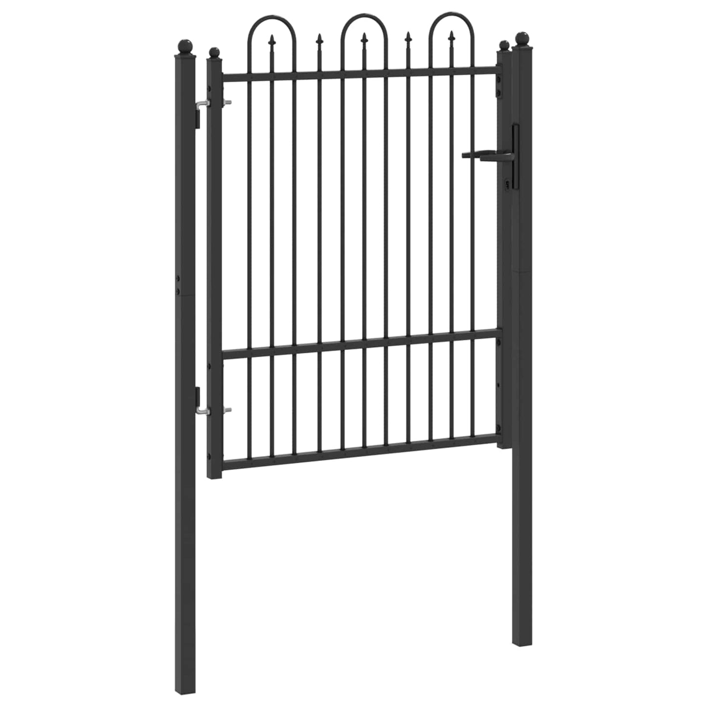 Fence Gate HORST 100 x 125 cm Metal Black Lockable