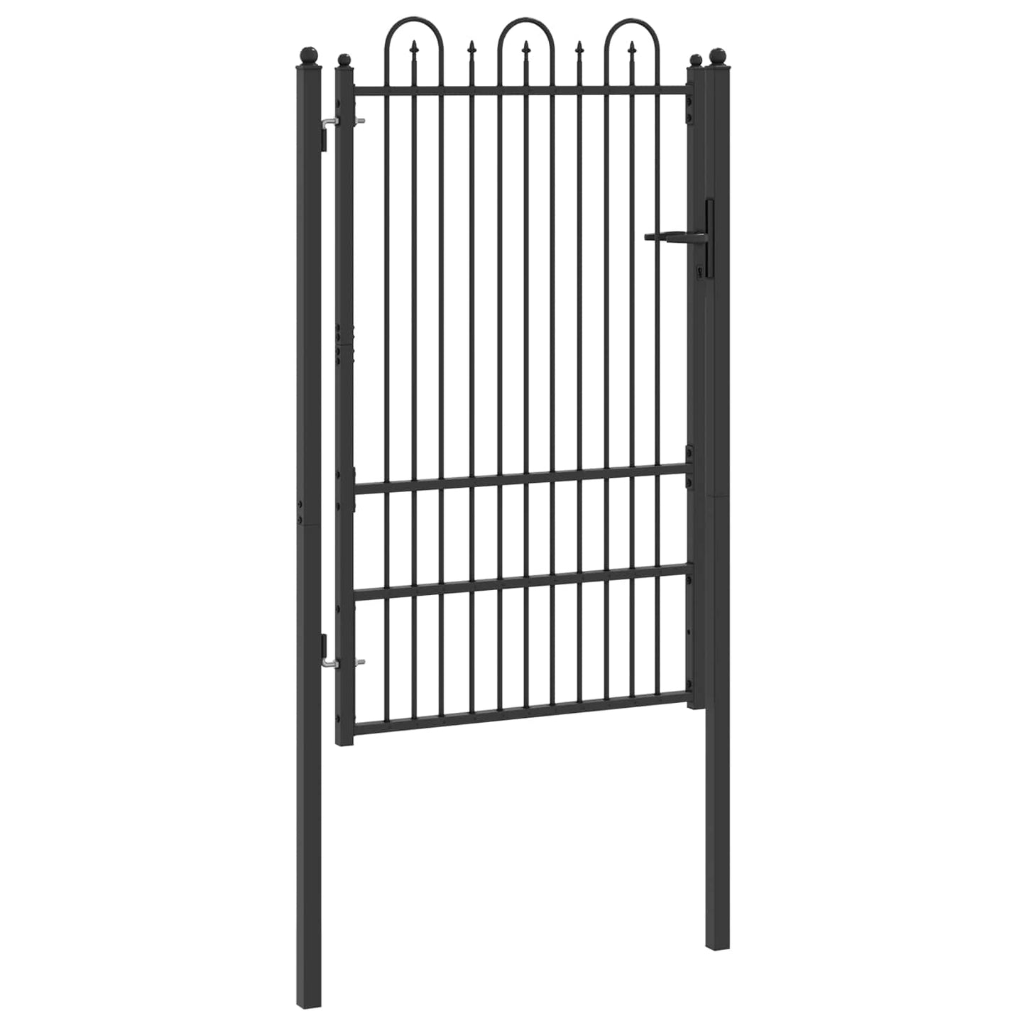 Fence Gate HORST 100 x 150 cm Steel Black Lockable